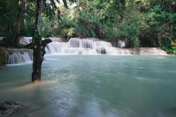 Peaceful Turquoise Water surrounded by Waterfalls // Kuang Si Waterfall Trail, near Luang Prabang, Laos