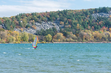 Windsurfing in the Midwest in October