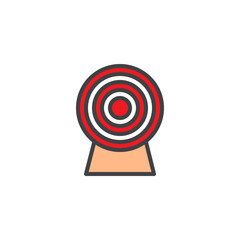Target filled outline icon, line vector sign, linear colorful pictogram isolated on white. Aim symbol, logo illustration. Pixel perfect vector graphics