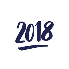 2018 hand drawn numbers isolated on white.