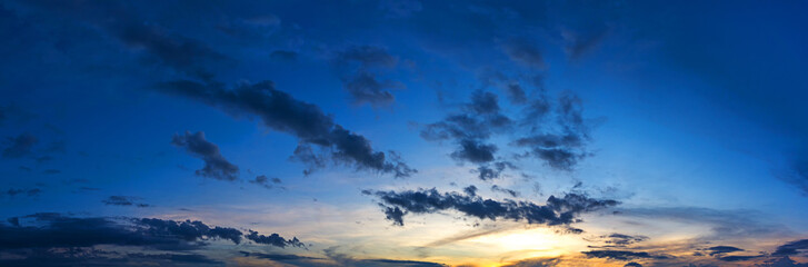 Panorama morning sky with sunrise