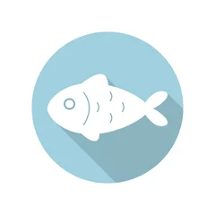 Foto op Canvas Fish flat icon vector © FARBAI