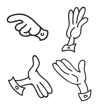 Hands with four fingers vector.