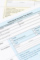 Fototapeta na wymiar Tax form; document are mock-up
