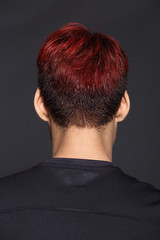 Man sexy face topless male model with Different Shading beautiful Color Hair