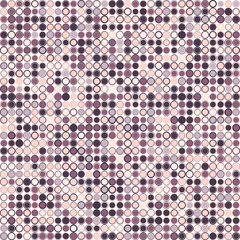 Vintage graphic mosaic of geometric elements. Multicolored circles on a white background. For your design.