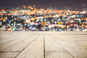 viewing platform and city night view