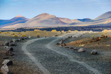 A beautiful Volcanic Landscape of  Lanzarote. Canary Islands. Spain