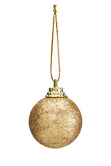 christmas ball gold isolated on white background