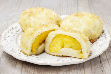 Apricots in pastry (Marillenknodel), traditional austrian dish.