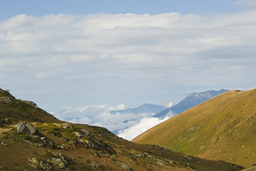 mountain landscape with sky and clouds