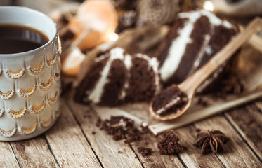 a cozy Cup of tea and piece of cake