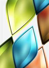Glossy glass shapes abstract background