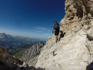 ferrata nelle Dolomiti