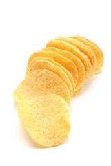 Potato chips  isolated on white background  