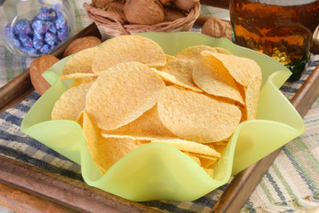Potato chips in a bowl    