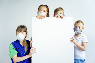 Kids in respiratory masks