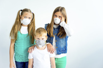 Kids in respiratory masks