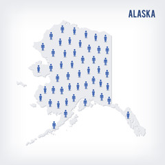 Vector people map of of State of Alaska . The concept of population.