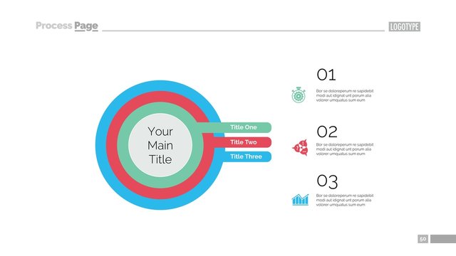 Three Concentric Circles Process Slide Template