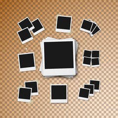Illustration of Vector Photo Frame. Realistic Vector Instant Photo Frame Snapshot Isolated on Transparent Background