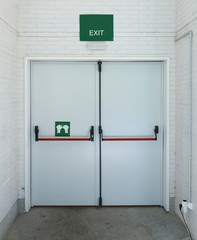 Naklejka premium Closed emergency exit doors