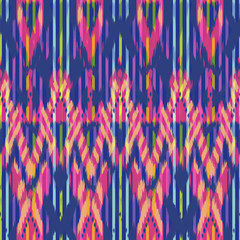 Ikat Seamless Pattern Design for Fabric
