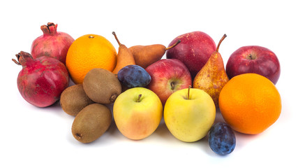 Fresh fruits isolated on a white background