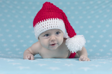 Christmas, Happy baby crawling