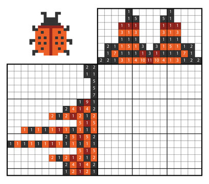 Paint by number puzzle (nonogram), Ladybug