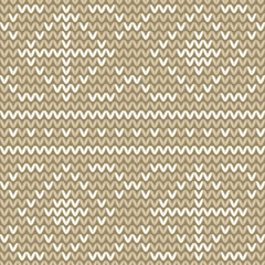 ニット　ベージュ　菱形柄