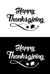 Thanksgiving greeting card with Happy Thanksgiving lettering text.