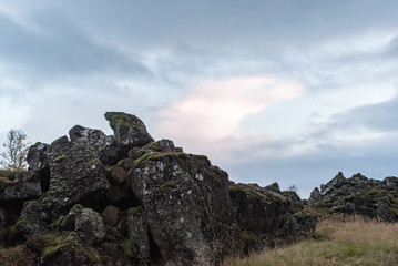Rocks near Oxararfoss, Iceland