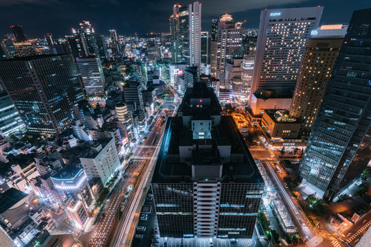 大阪ビル群の夜景