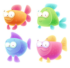 Cute cartoon fishes