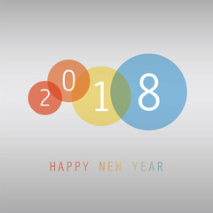 Best Wishes - Simple Colorful New Year Card, Cover or Background Design Template - 2018