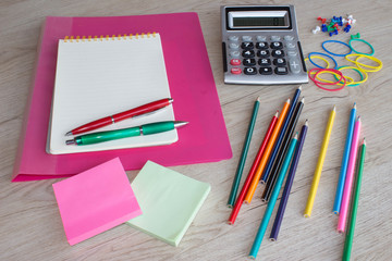 office supplies, business accessories, Office tools on table