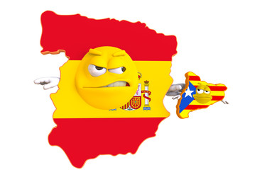 Spanish map with separate Catalonia