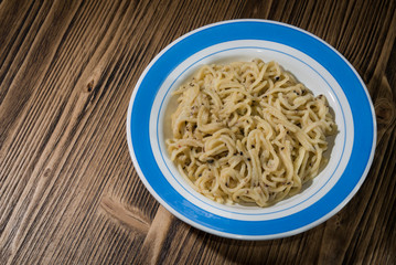 Plate of delicious spaghetti Bolognaise or Bolognese