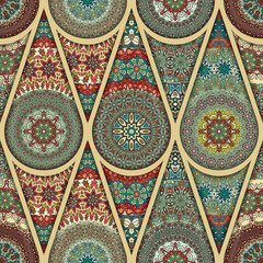 Seamless pattern. Vintage decorative elements. Hand drawn background. Islam, Arabic, Indian, ottoman motifs. Perfect for printing on fabric or paper.
