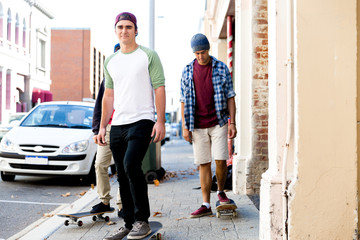 Skateboarding at the street