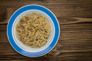 Plate of delicious spaghetti Bolognaise or Bolognese