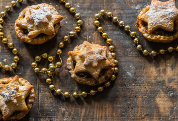Traditional homemade mince pies. Christmas baking