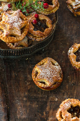 Traditional homemade mince pies. Christmas baking