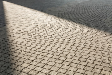 City square floor with light and shadow, abstract background