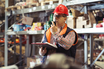 Working hard. Warehouse workers.