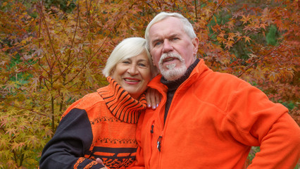 Happy beautiful elderly married couple