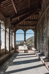 Fototapeta na wymiar HDR View from a balcony in Palazzo dei Consoli in Gubbio, Umbria, Italy