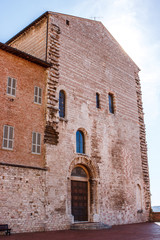 Fototapeta na wymiar View of Palazzo Pretorio (Praetorian Palace) in Gubbio, Umbria, Italy