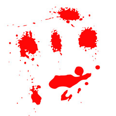 Set of blood splashes isolated on white background. Vector illustration